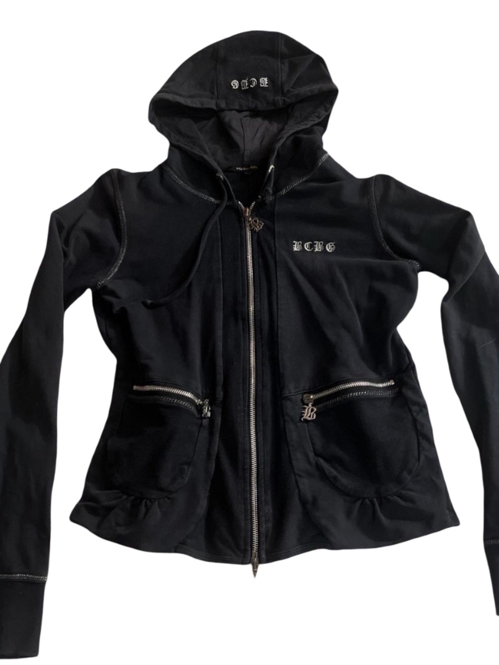 BCBGMaxAzria Black Zip Hoodie